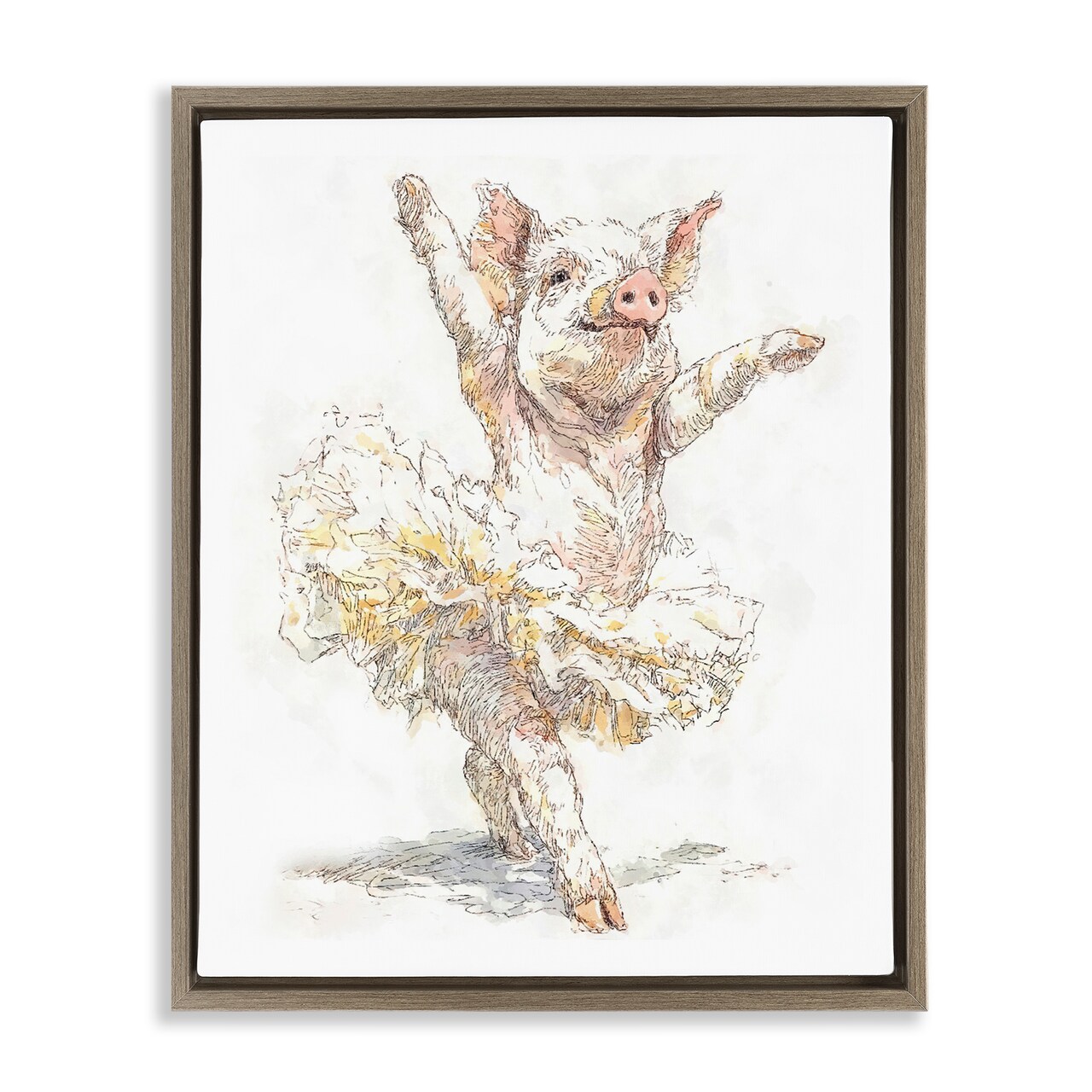 Stupell Industries Ballet Pig Tutu Floating Frame, design by Ziwei Li